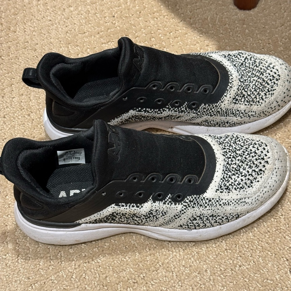 APL Black and White Knit Athletic Shoes
